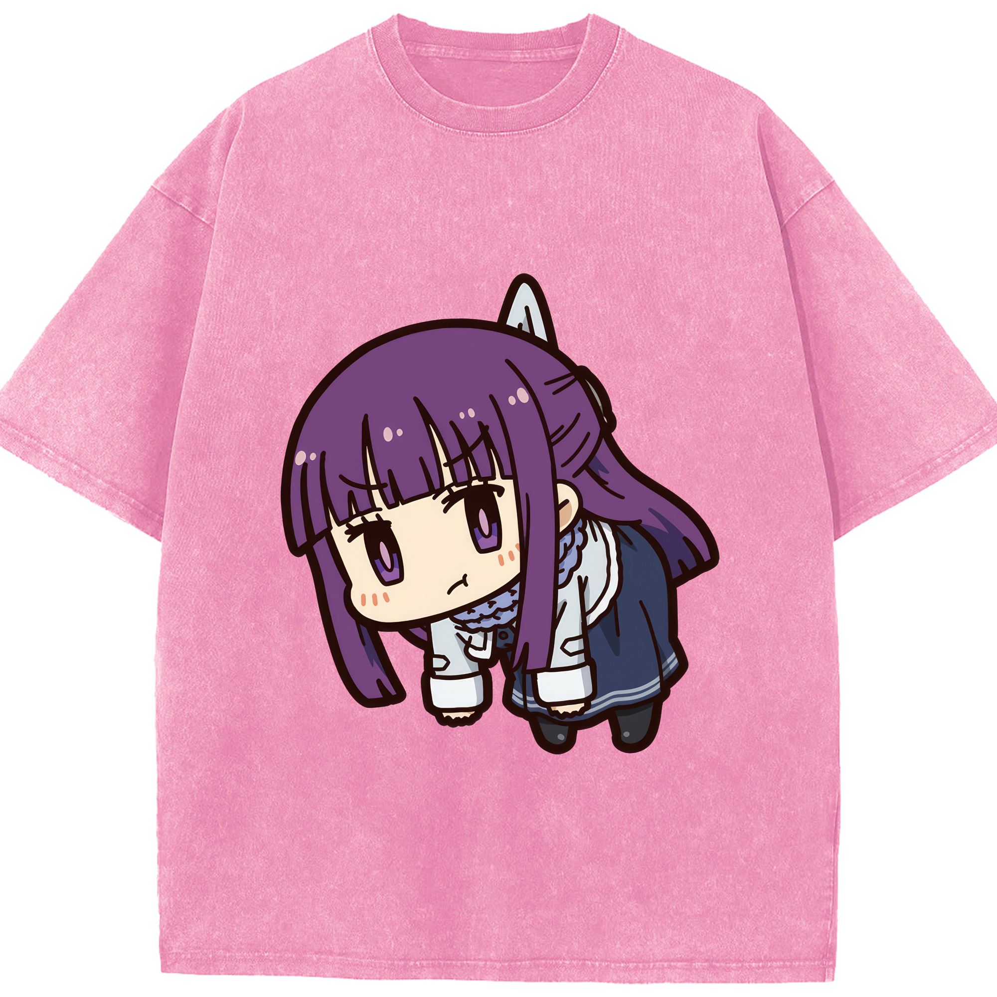 （画像用） 葬送のフリーレン Frieren 綿100% ヴィンテージ風 半袖Tシャツ（フロントプリント）